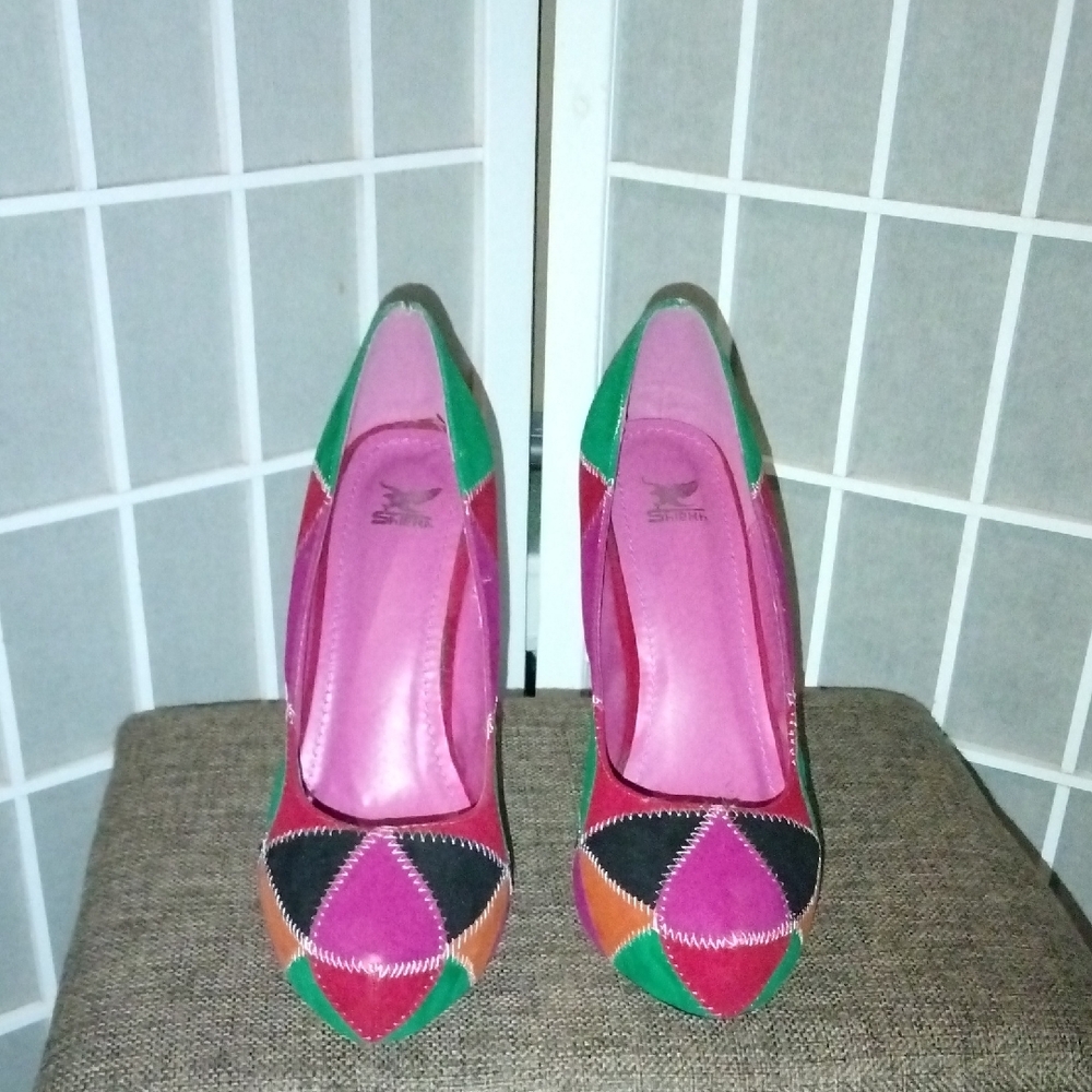 Colorful Patchwork Women's Heels - image 1